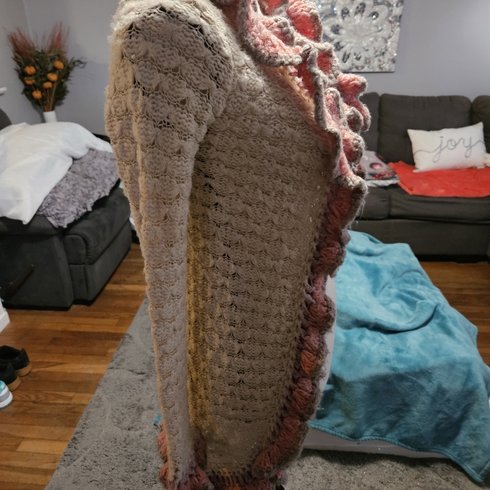 Free People Ruffled Open Front Cardigan - Picture 6 of 9